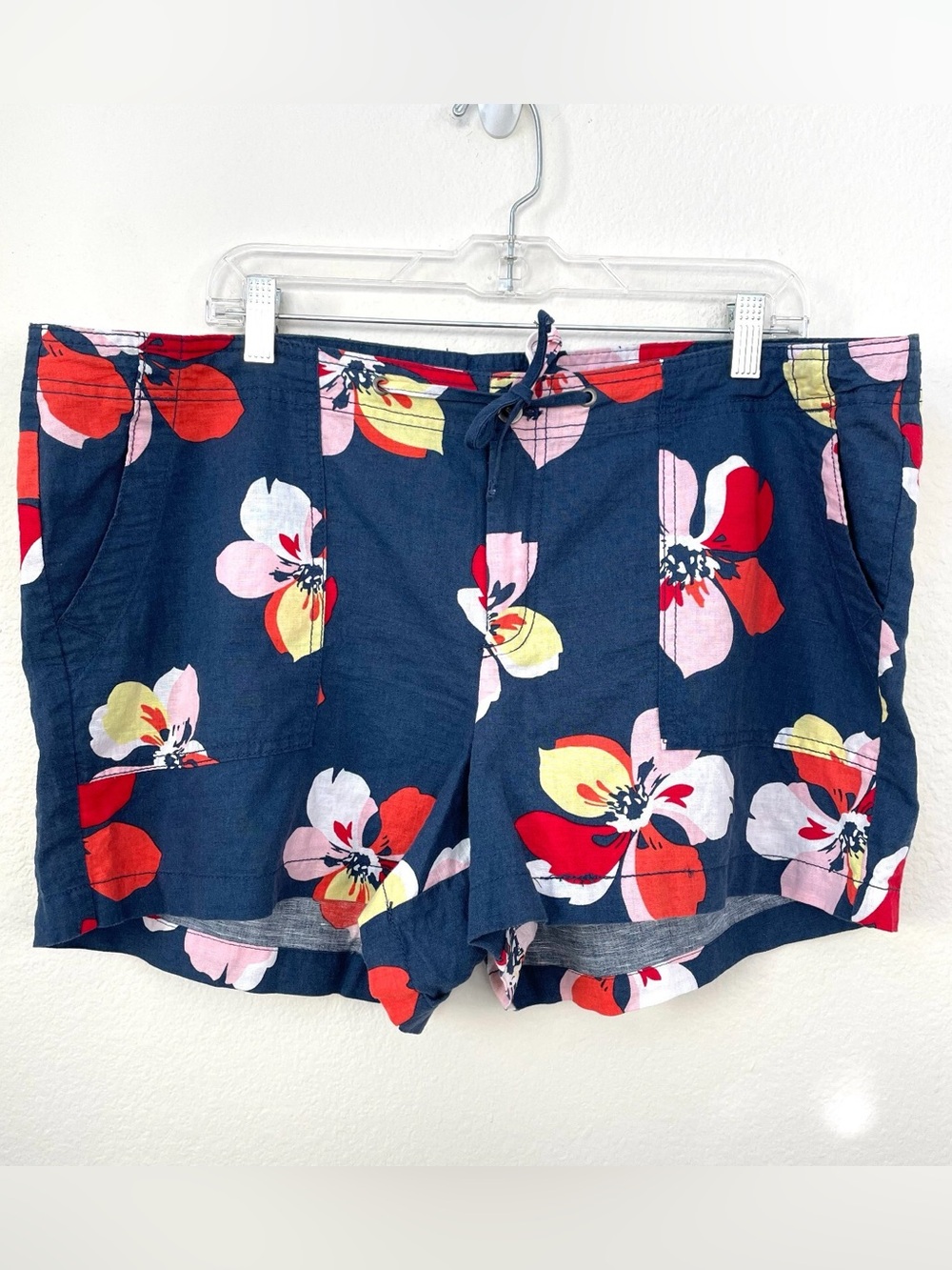 GAP Navy Floral Drawstring Shorts